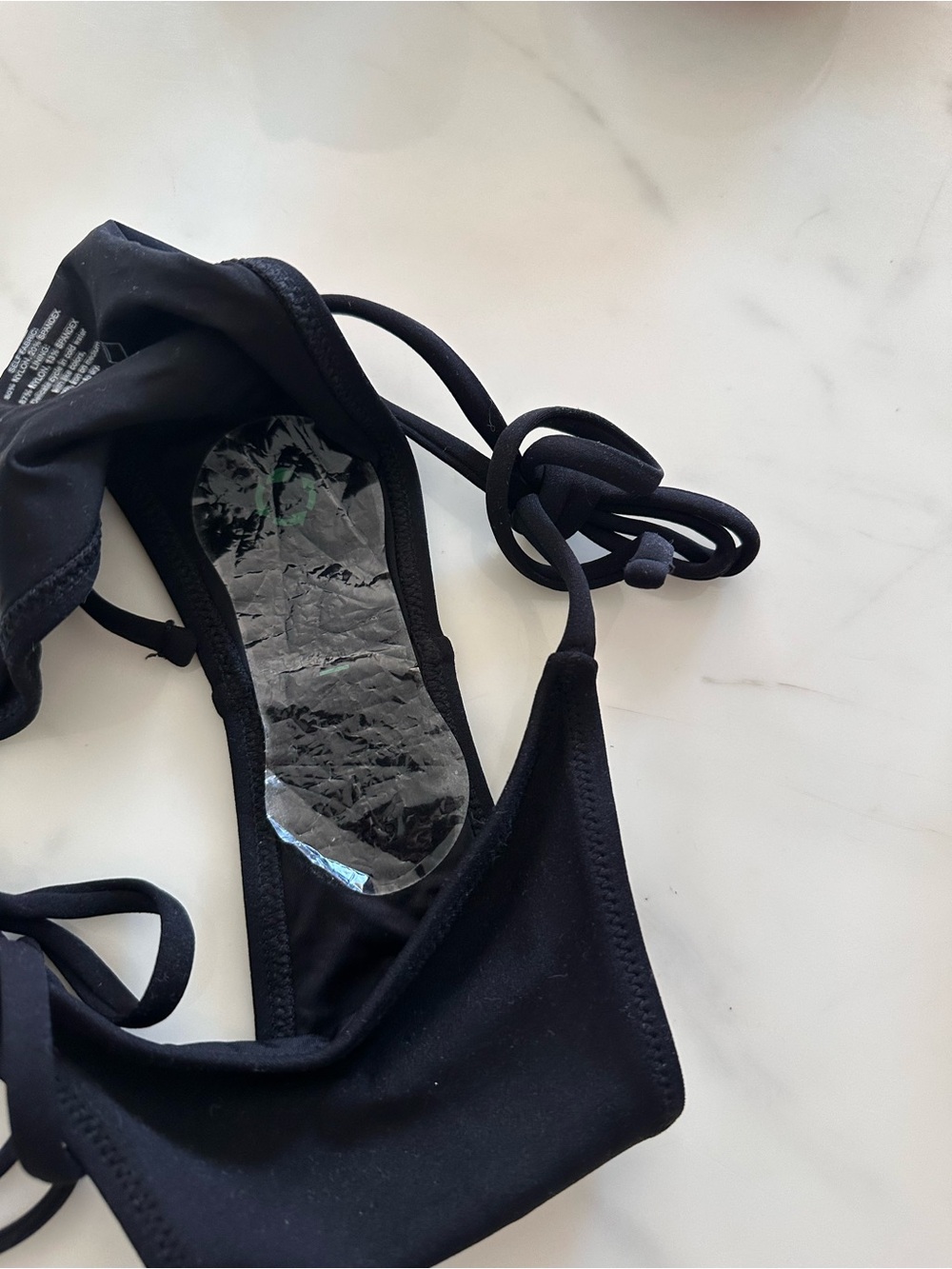 NWoT Eterne String bikini bottom black size small high rise - Picture 4 of 4